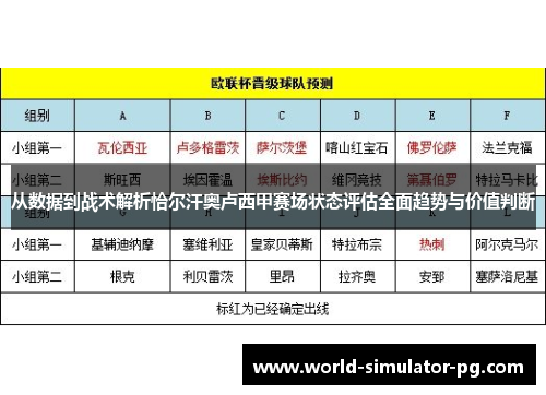 从数据到战术解析恰尔汗奥卢西甲赛场状态评估全面趋势与价值判断 从数据到战术解析恰尔汗奥卢西甲赛场状态评估全面趋势与价值判断